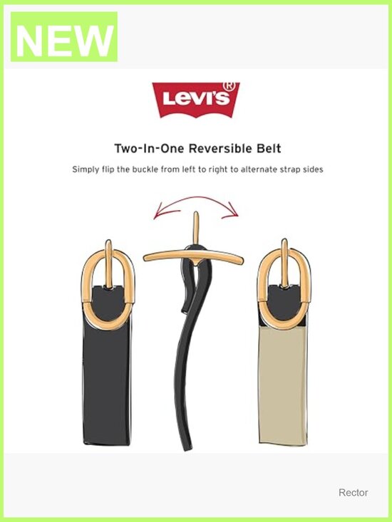 Two-in-one Reversible Casual Jean Belt with Silver Buckle